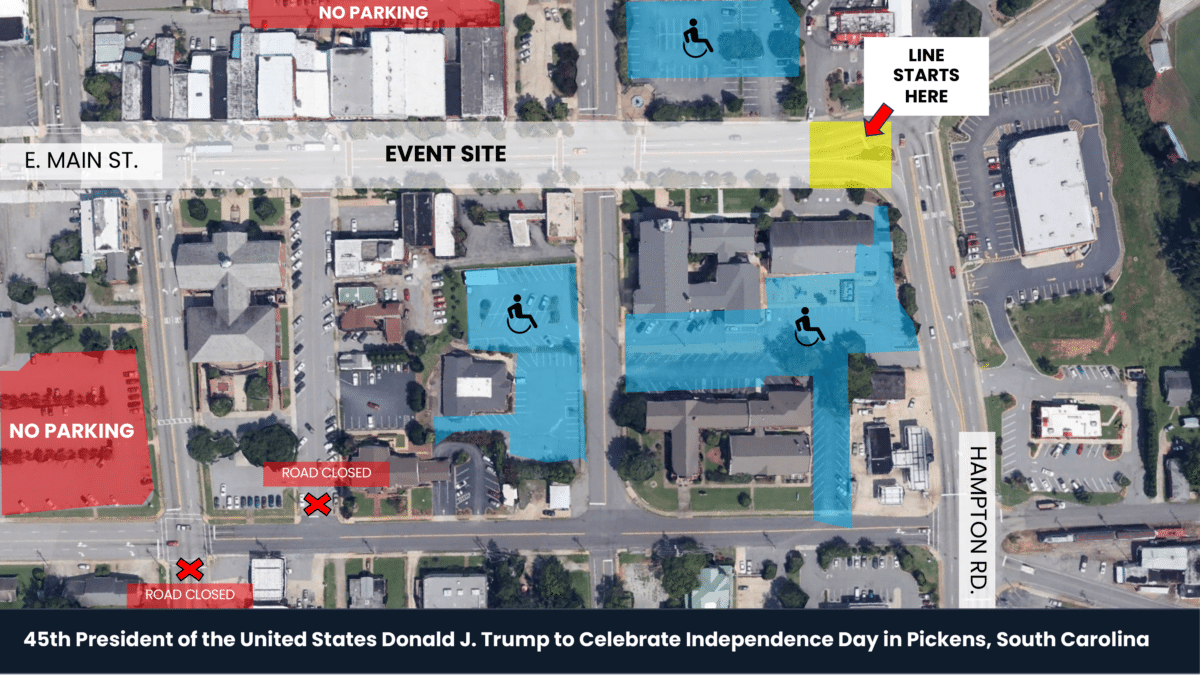 Trump Rally Layout Map Trump Event Information - Visit Pickens, SC